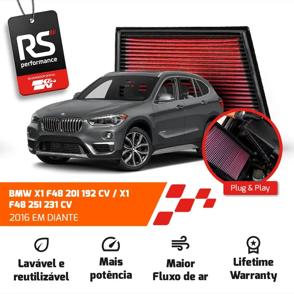 Filtro Esportivo Bmw 225i X1 X2 Cooper 2.0 2018 Em Diante