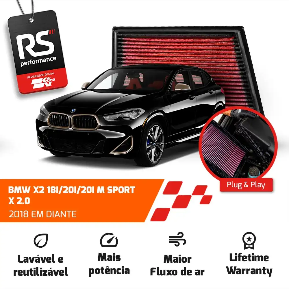 Filtro Esportivo Bmw 225i X1 X2 Cooper 2.0 2018 Em Diante