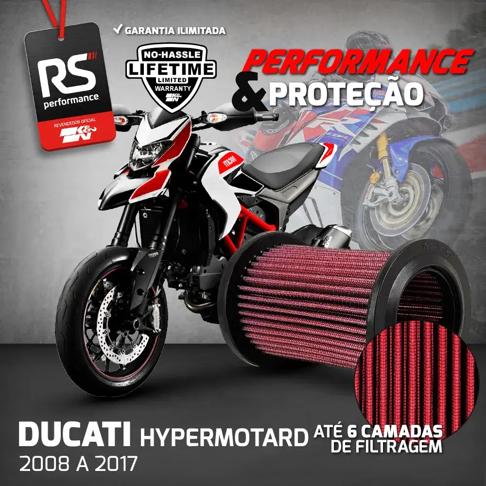 Filtro Esportivo Ducati Hypermotard 2008 A 2017