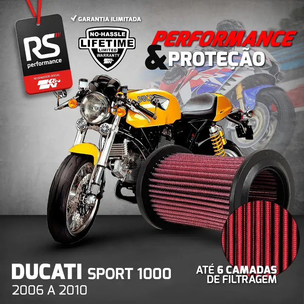 Filtro Esportivo Ducati Hypermotard 2008 A 2017