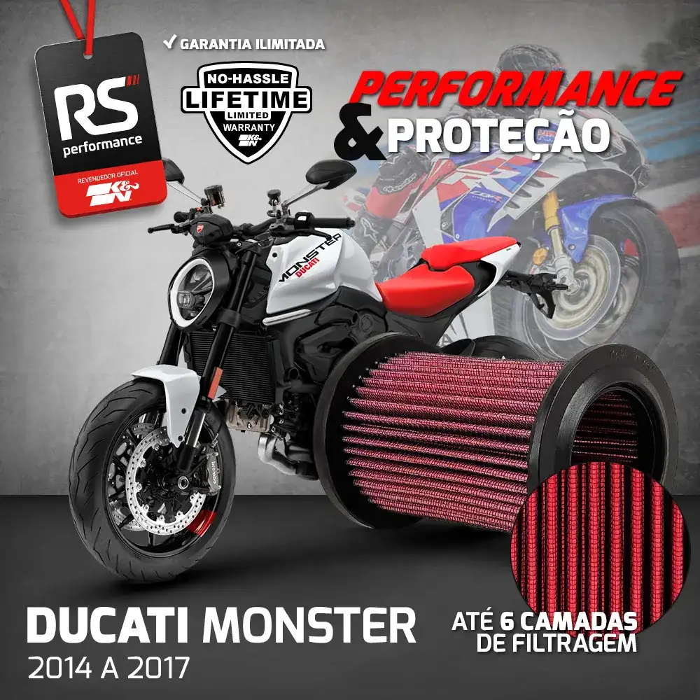 Filtro Esportivo Ducati Hypermotard 2008 A 2017