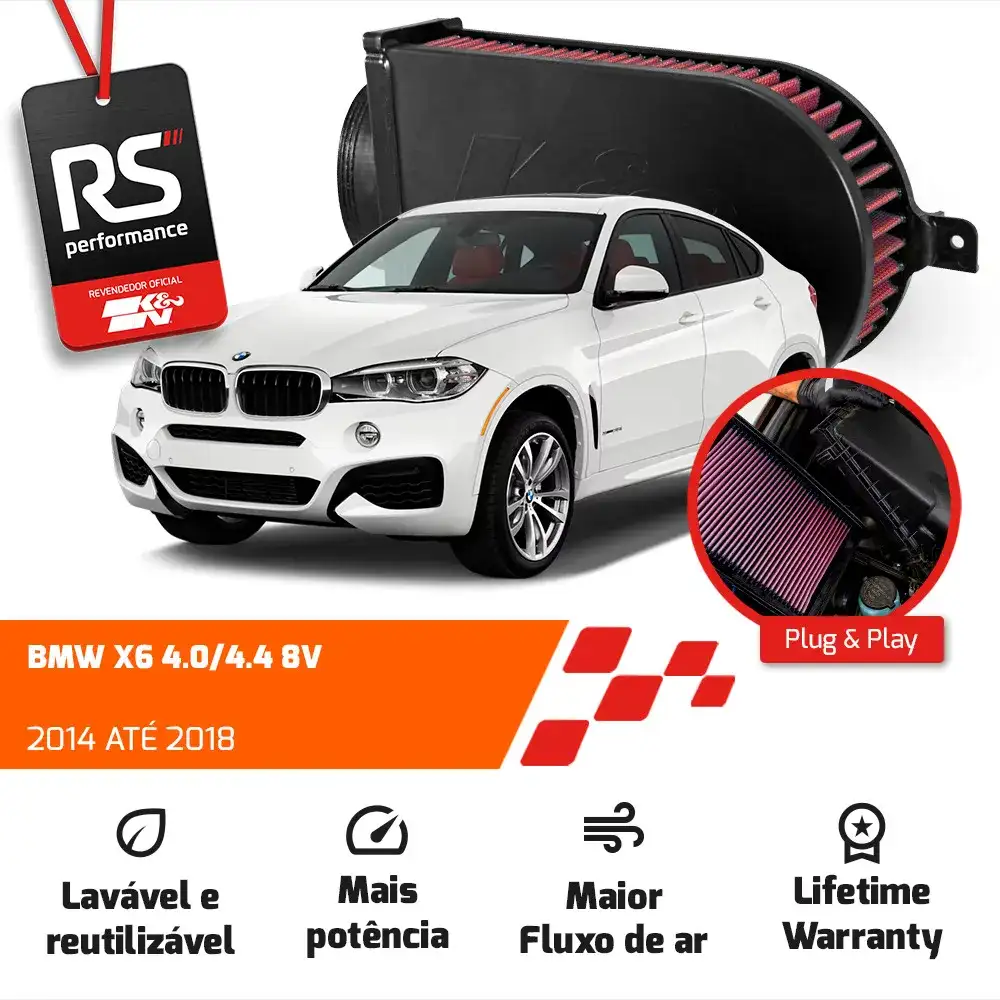 Filtro Esportivo Inbox Bmw X5 X6 4.0 4.4 8v 2013 A 2018