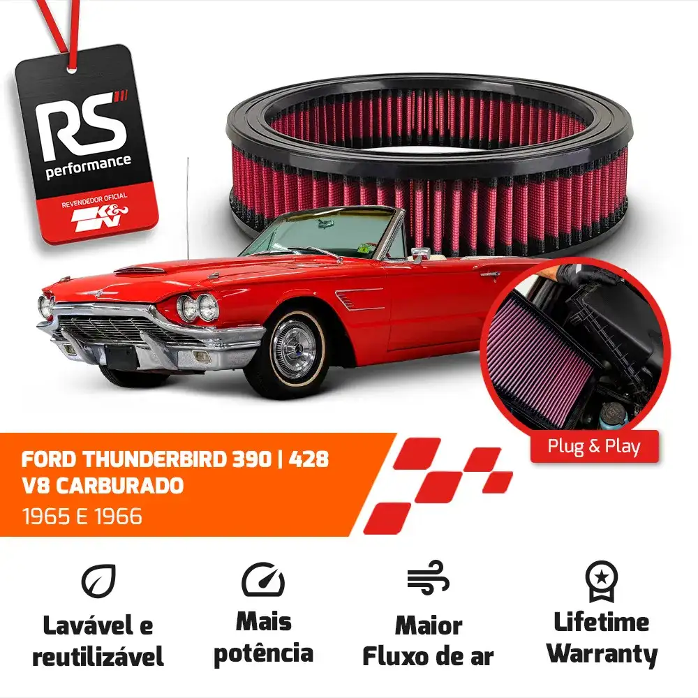 Filtro Esportivo Inbox Ford Galaxie Mustang Thunderbird V8