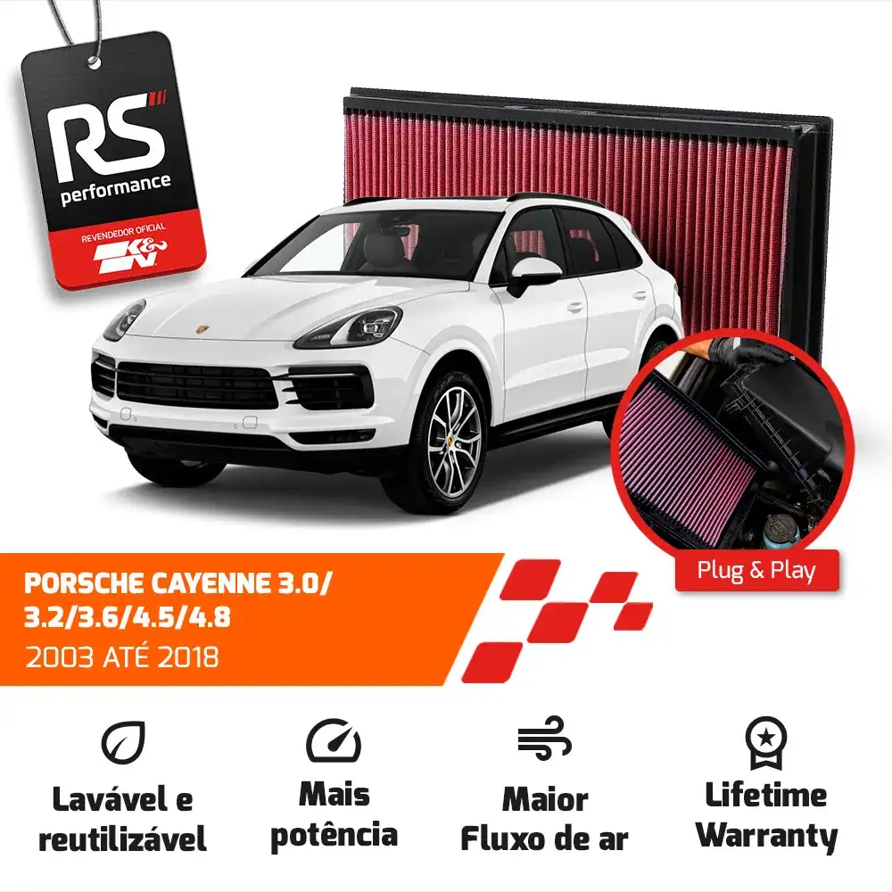Filtro Esportivo Vw Cayenne Q7 Touareg 3.2 3.6 4.2 2004-2018