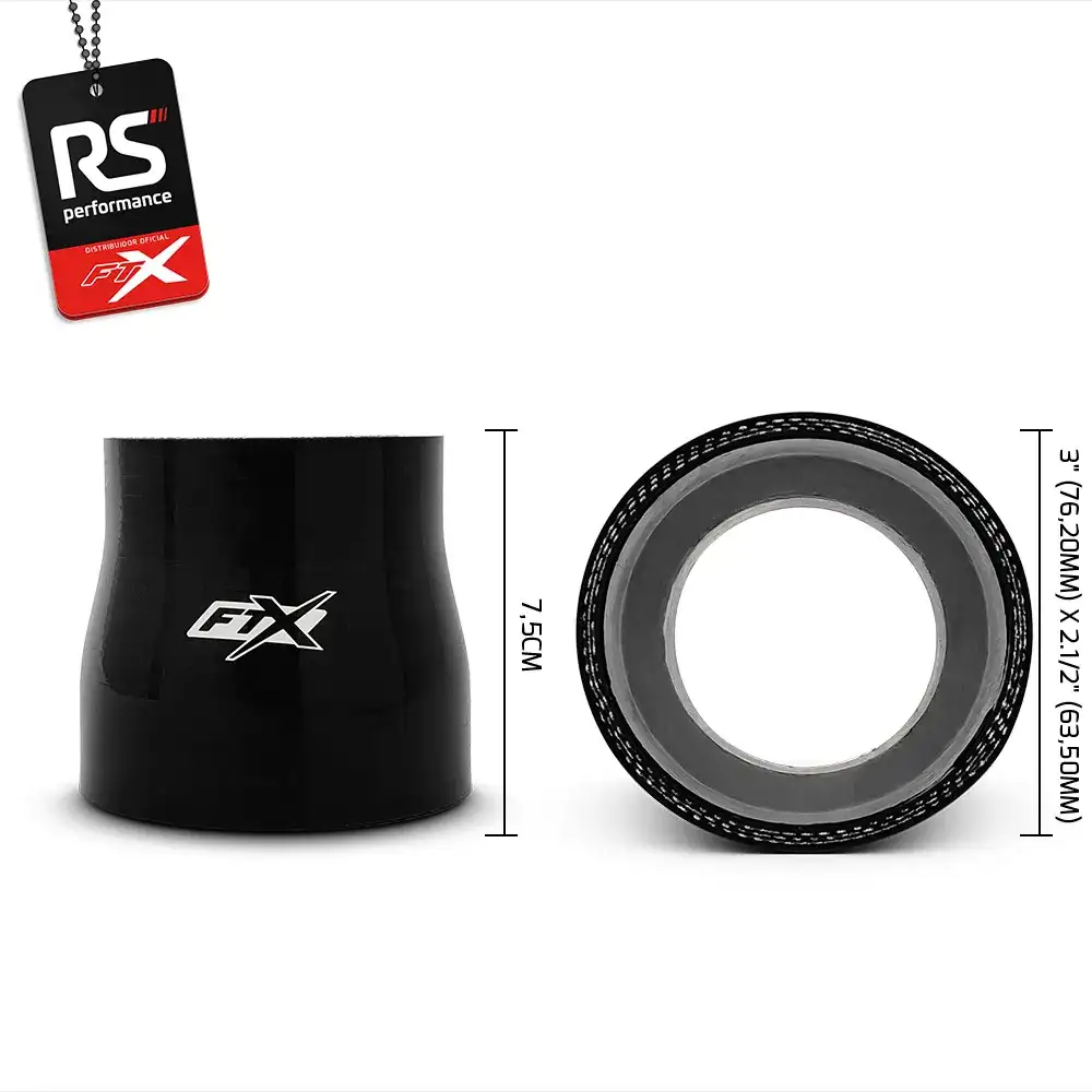 Mangote De Silicone Reto C/ Redução De 3 X 2.1/2 Polegadas