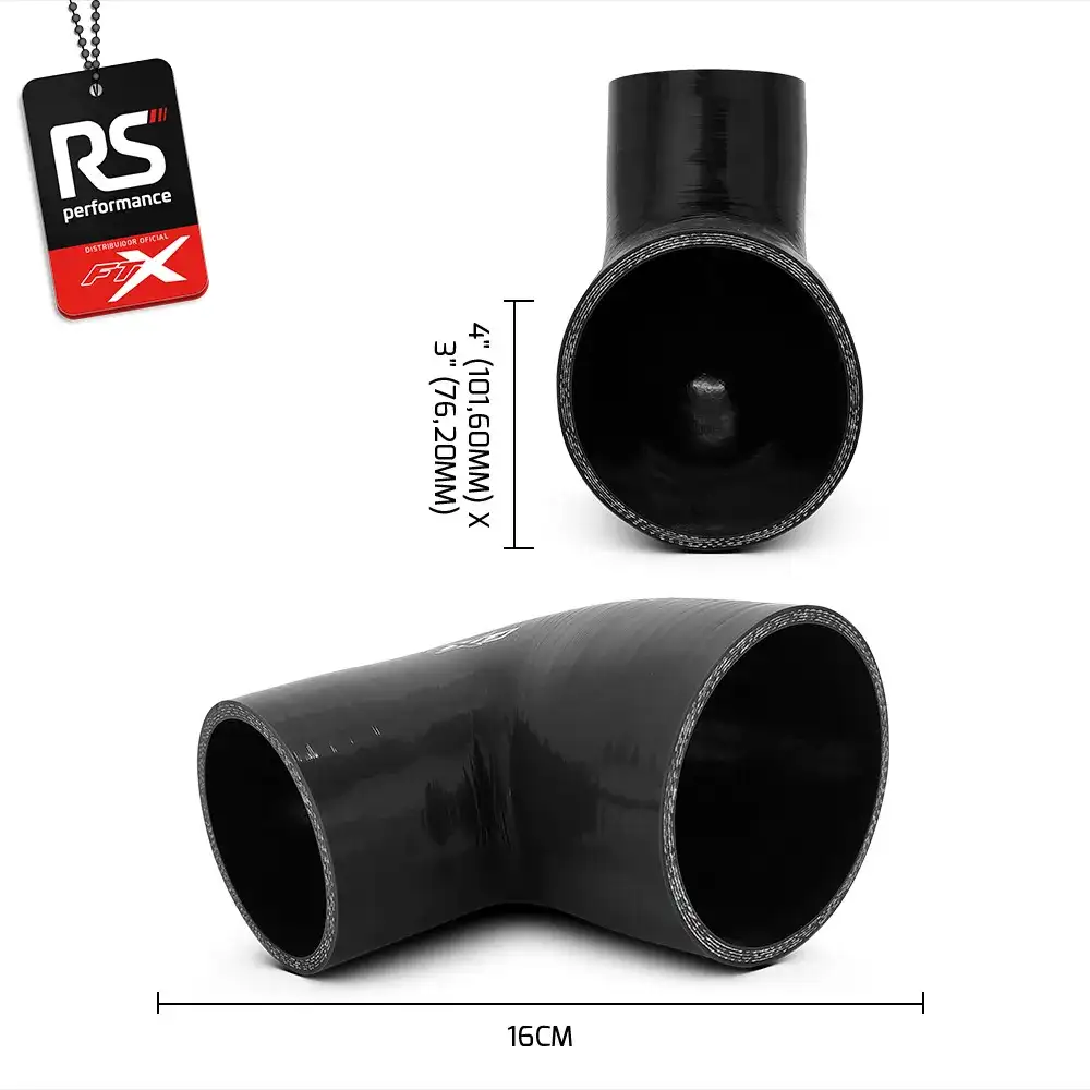 Mangote De Silicone 90° Com Redução De 4 X 3 Polegadas
