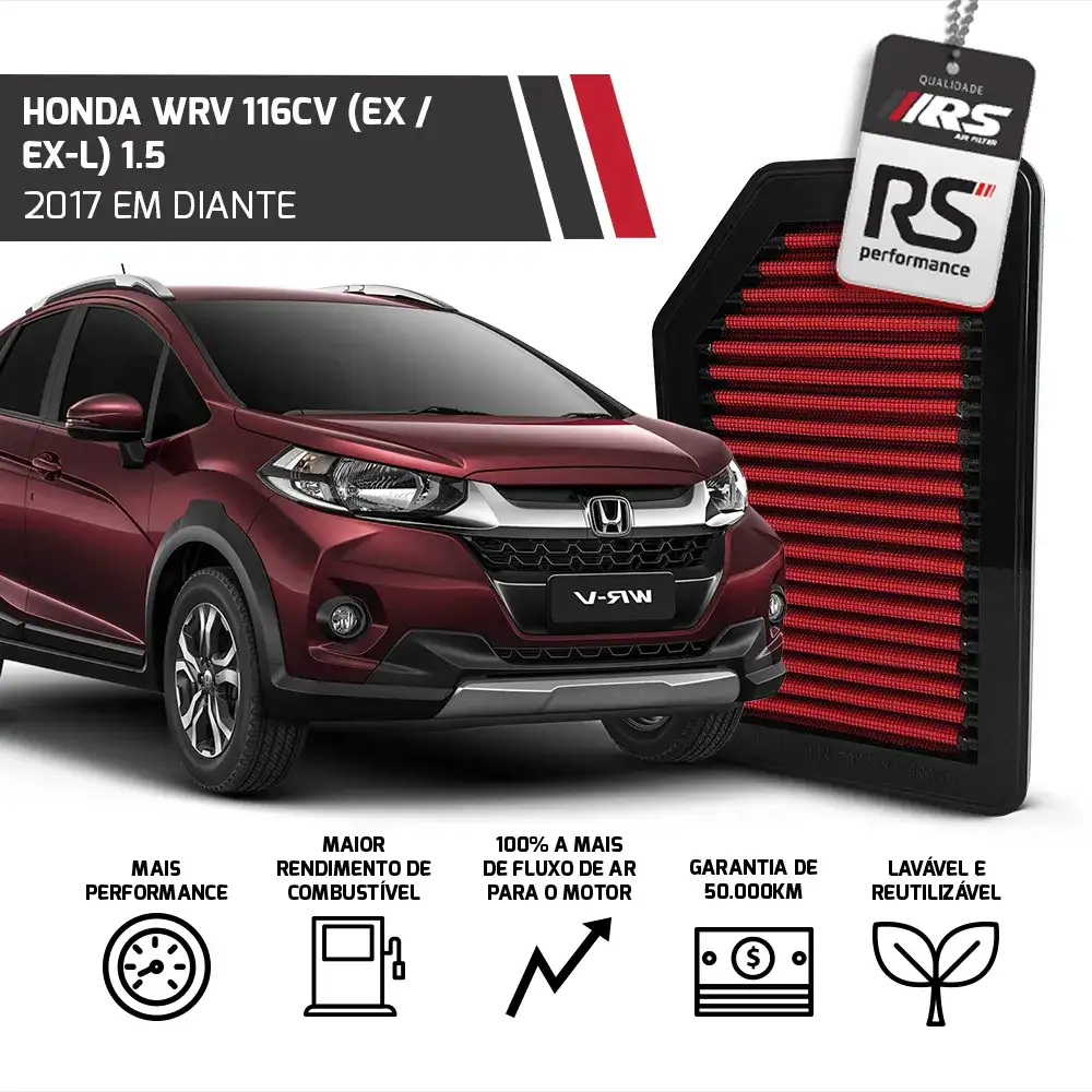 Filtro De Ar Esportivo Honda Wr-v 1.5 Ex/exl 2017 Em Diante