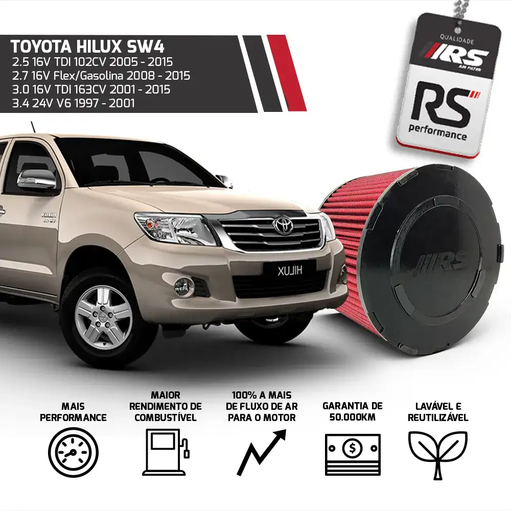 Filtro Esportivo Inbox Toyota Hilux Sw4 2001 Até 2015