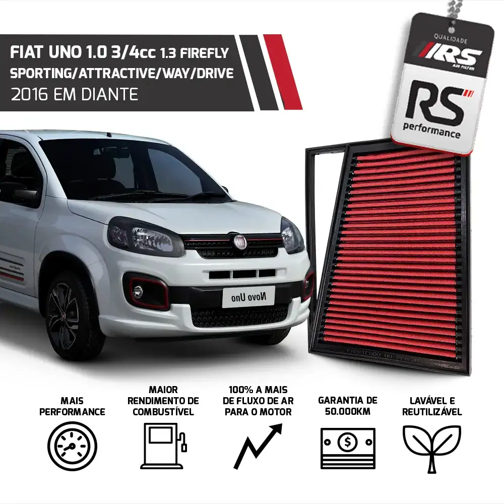 Filtro Esportivo Inbox Fiat 1.0 1.3 Firefly 2017 Em Diante