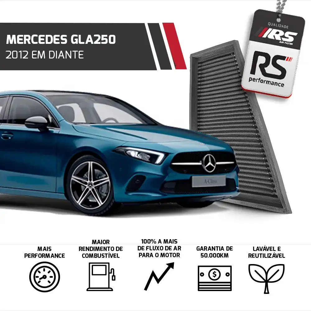 Filtro Ar Esportivo Inbox Mercedes A250 Cla200 Gla250 2012 em diante