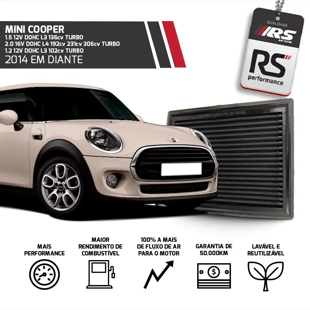 Filtro Esportivo Inbox Bmw B48 (F56 F39 F48) 2014 Em Diante