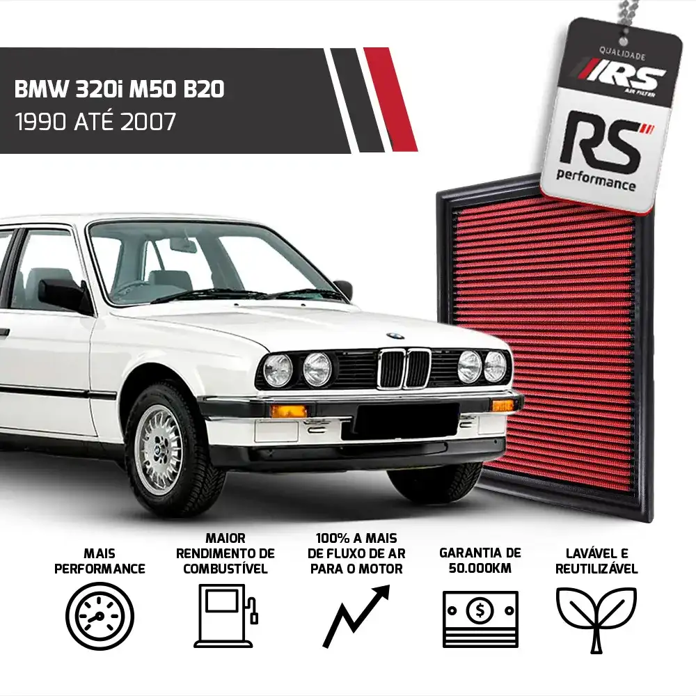 Filtro Esportivo Inbox Bmw M50 M52 M54 S50 1990 Em Diante
