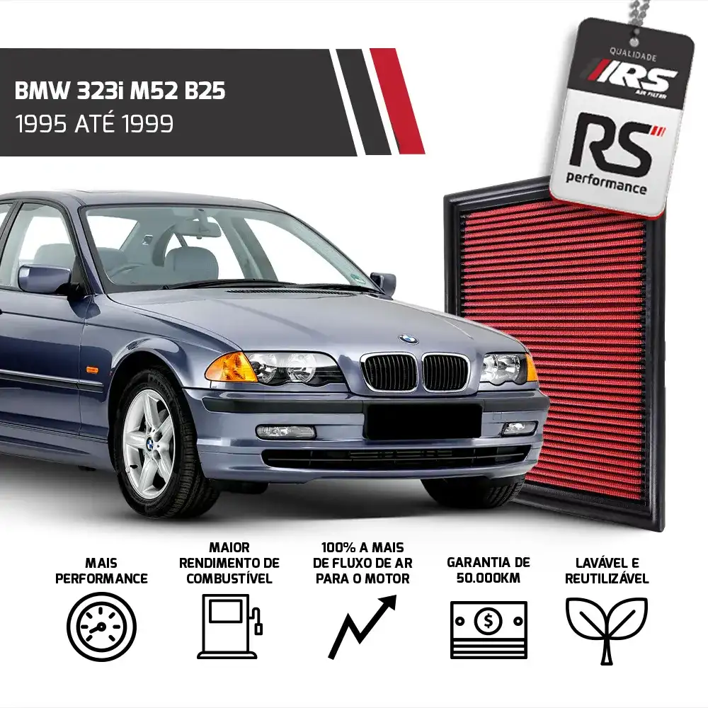 Filtro Esportivo Inbox Bmw M50 M52 M54 S50 1990 Em Diante