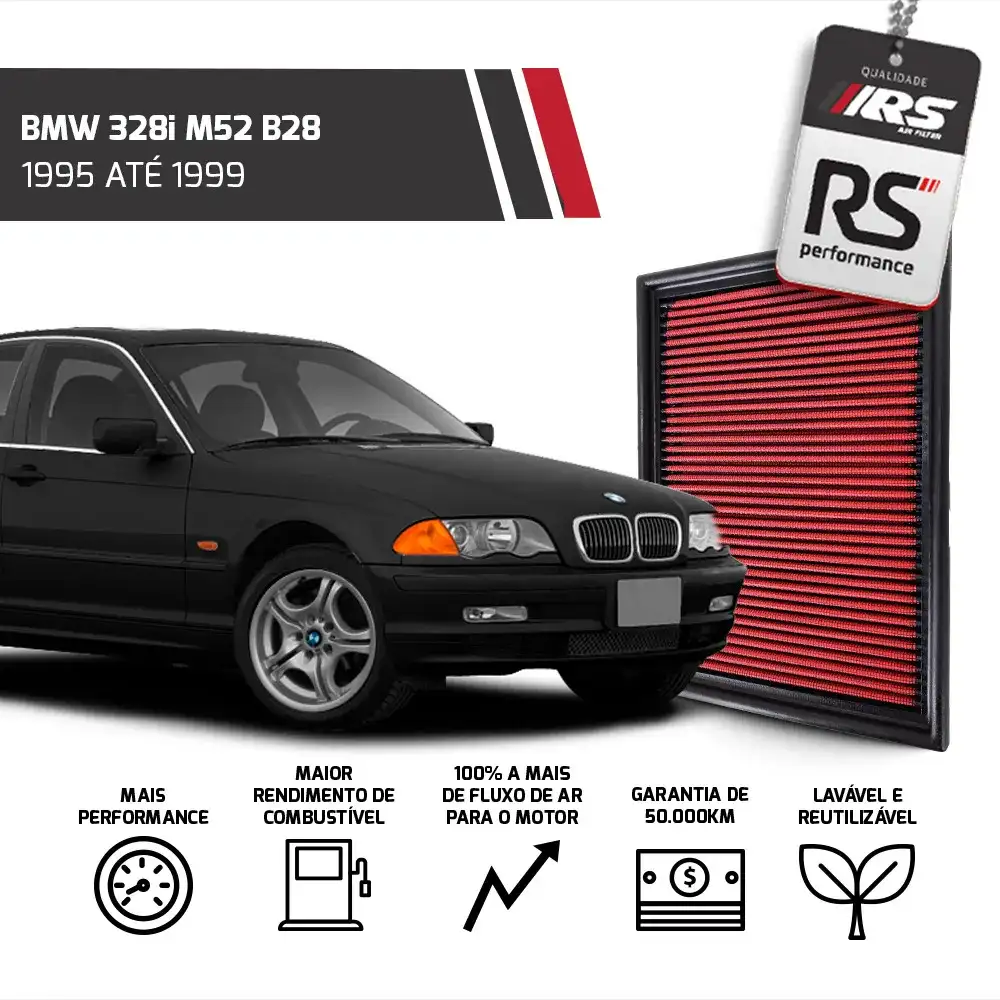 Filtro Esportivo Inbox Bmw M50 M52 M54 S50 1990 Em Diante