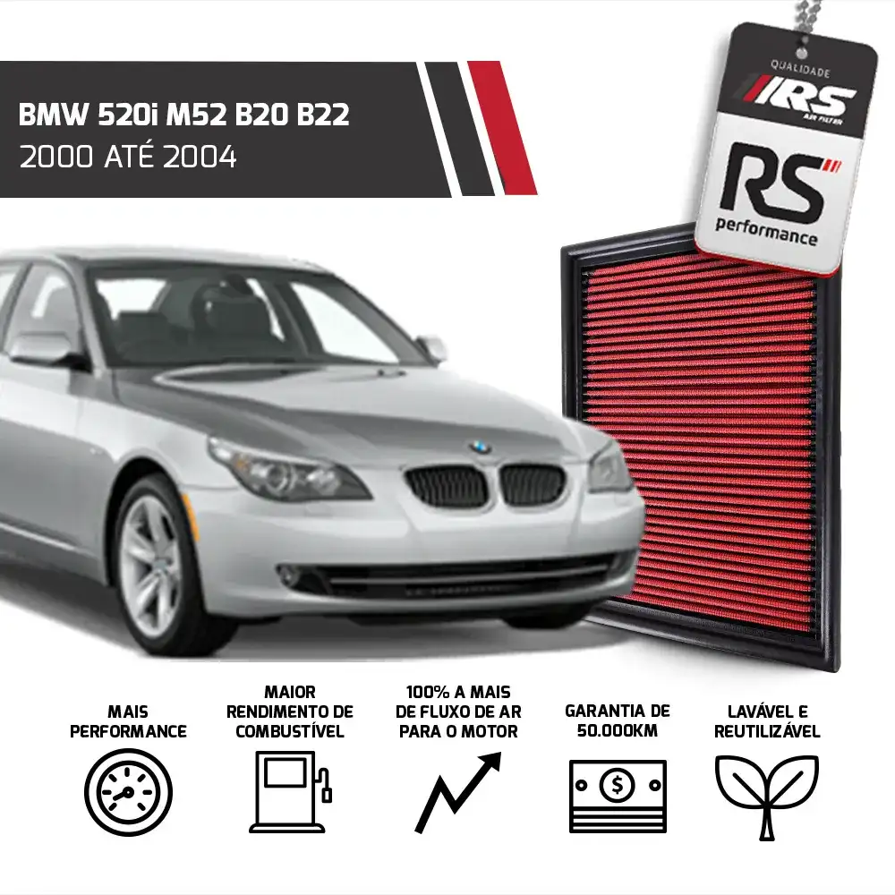 Filtro Esportivo Inbox Bmw M50 M52 M54 S50 1990 Em Diante