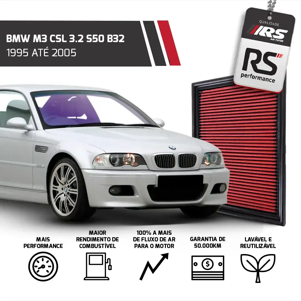 Filtro Esportivo Inbox Bmw M50 M52 M54 S50 1990 Em Diante