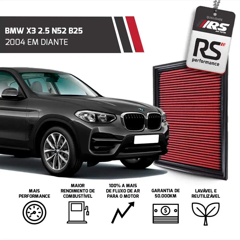 Filtro Esportivo Inbox Bmw M50 M52 M54 S50 1990 Em Diante