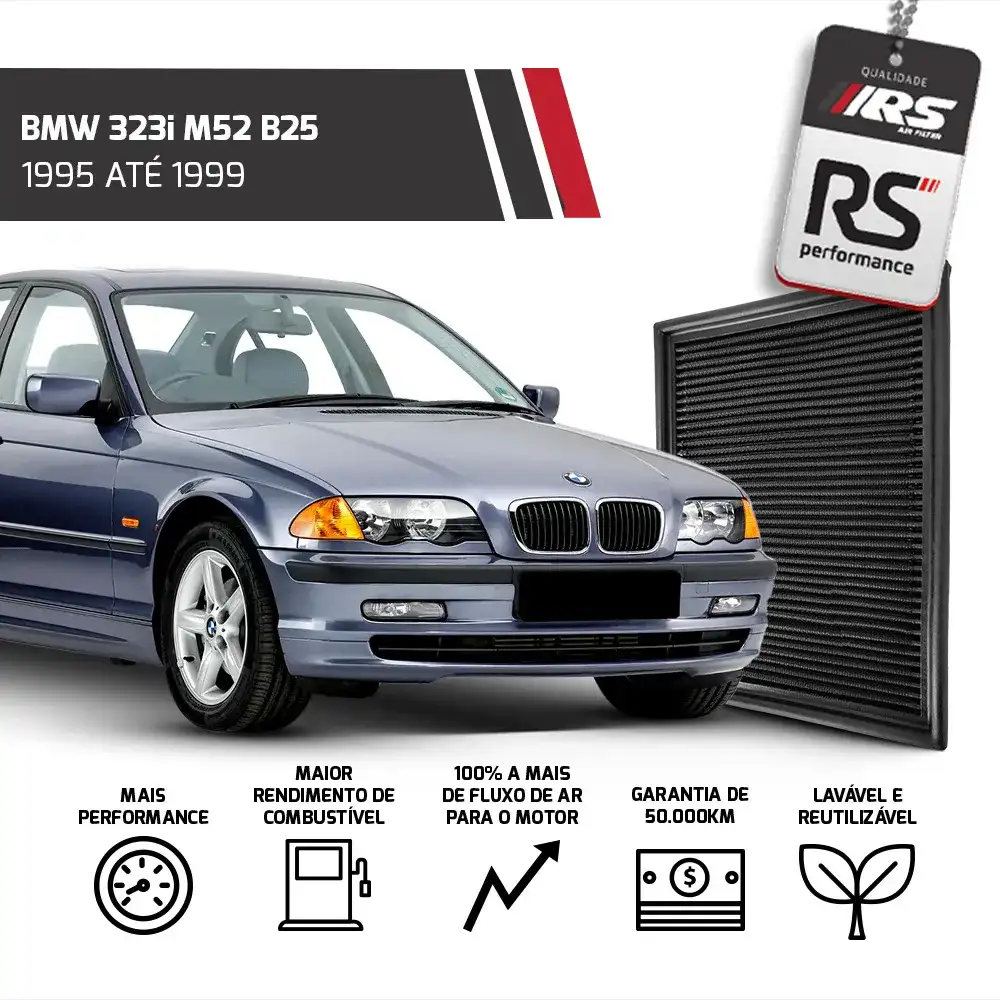 Filtro Esportivo Inbox Bmw M50 M52 M54 S50 1990 Em Diante