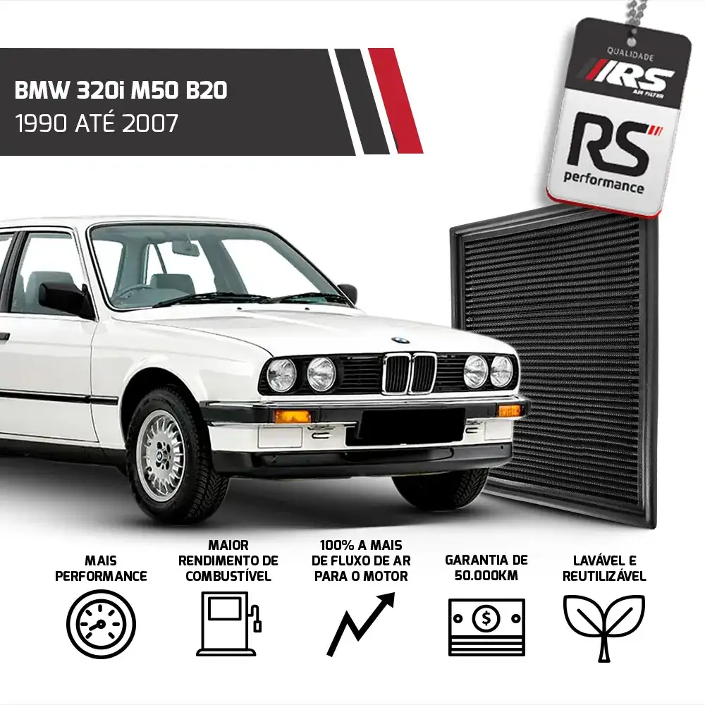 Filtro Esportivo Inbox Bmw M50 M52 M54 S50 1990 Em Diante