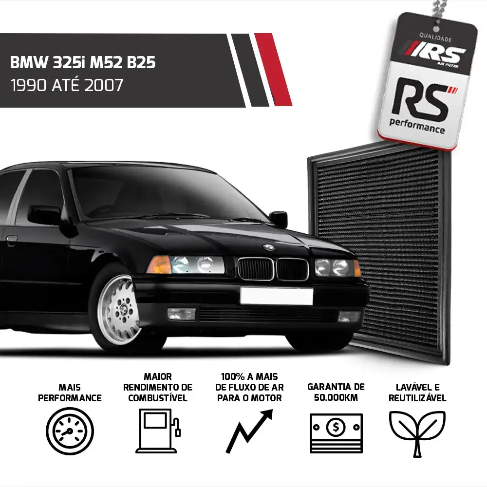 Filtro Esportivo Inbox Bmw M50 M52 M54 S50 1990 Em Diante
