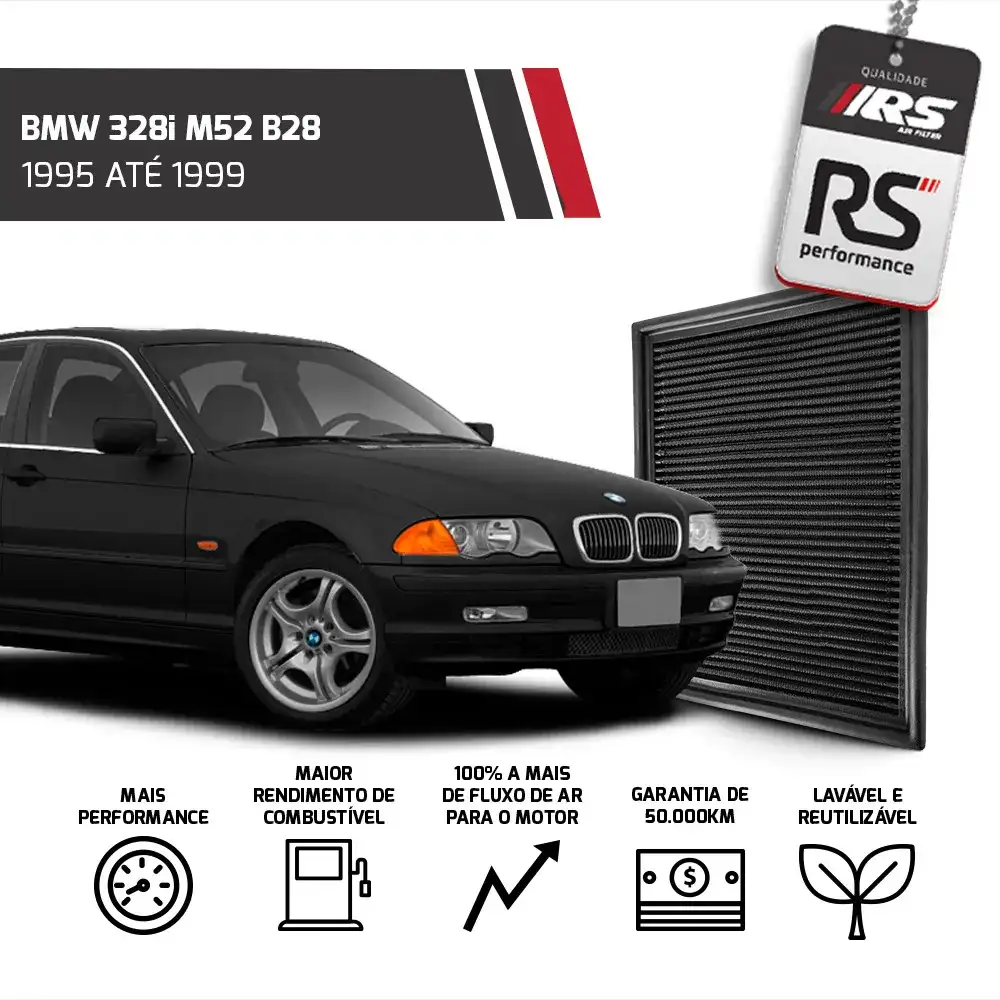 Filtro Esportivo Inbox Bmw M50 M52 M54 S50 1990 Em Diante