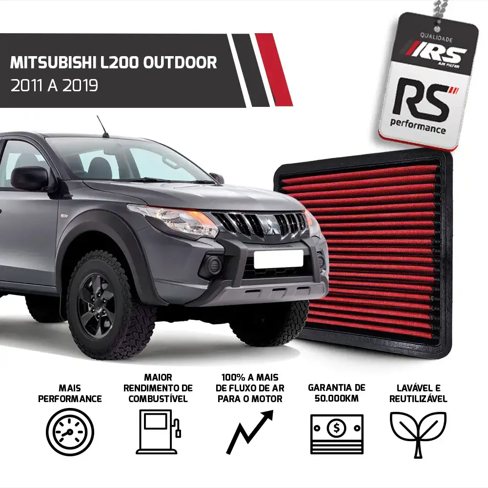 Filtro De Ar Esportivo Mitsubishi Pajero L200 Triton Savana