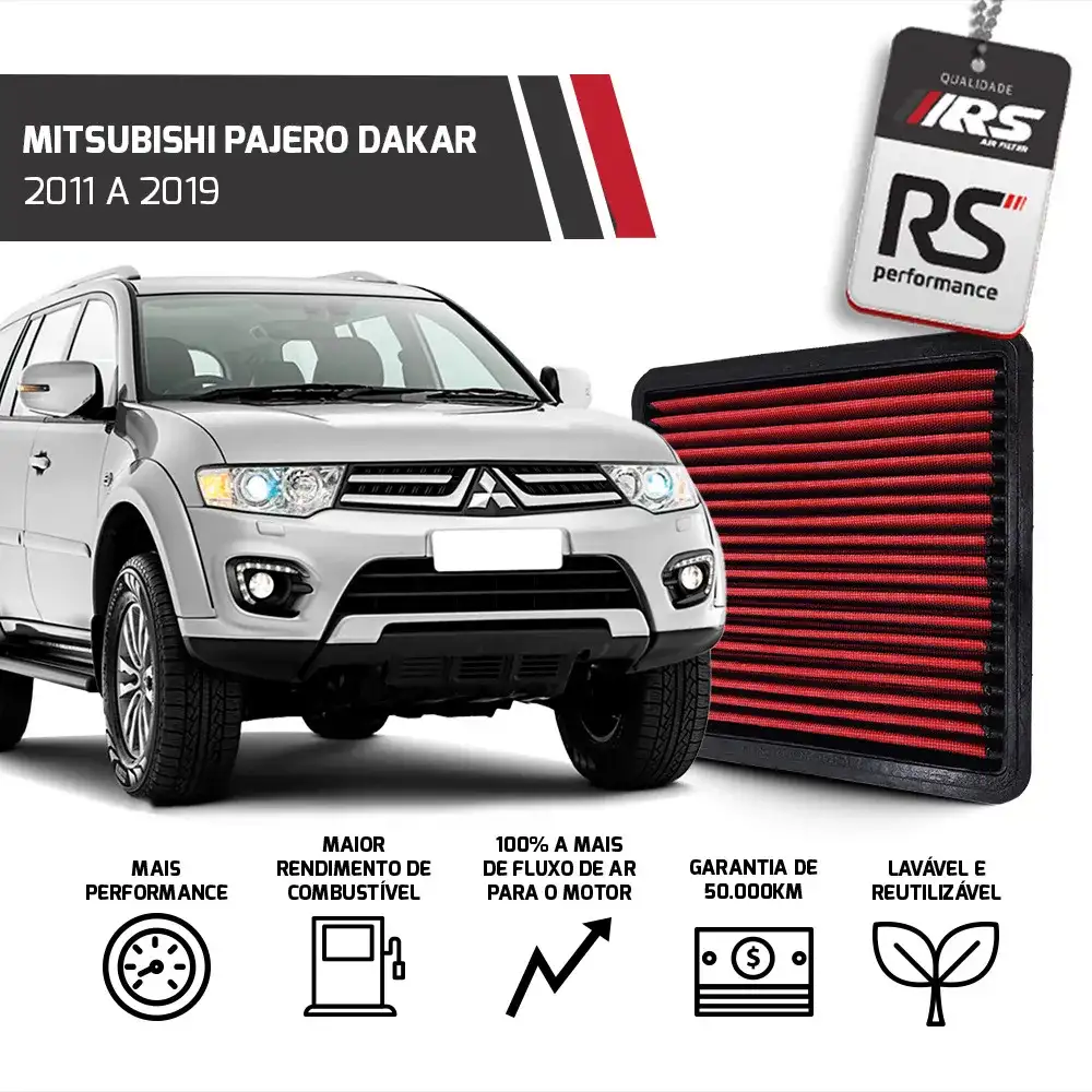 Filtro De Ar Esportivo Mitsubishi Pajero L200 Triton Savana