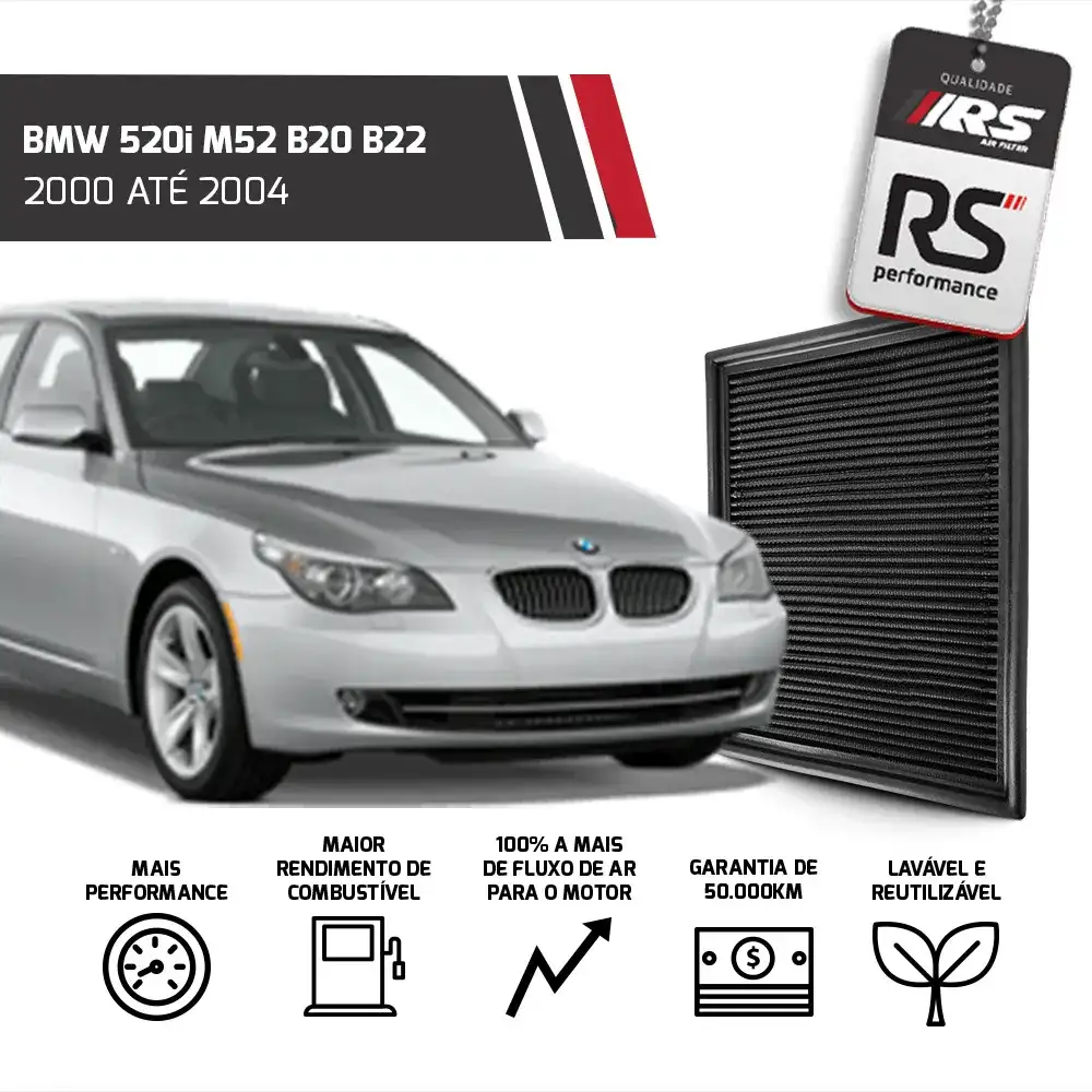 Filtro Esportivo Inbox Bmw M50 M52 M54 S50 1990 Em Diante