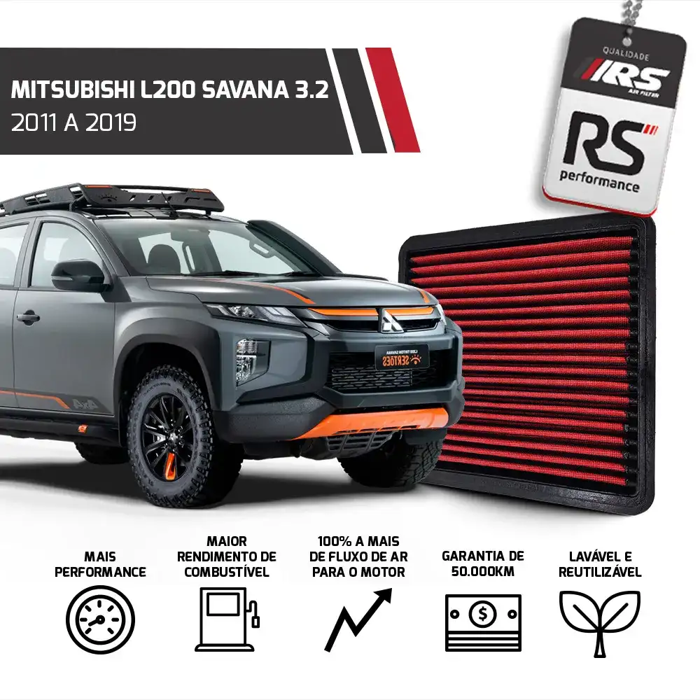 Filtro De Ar Esportivo Mitsubishi Pajero L200 Triton Savana