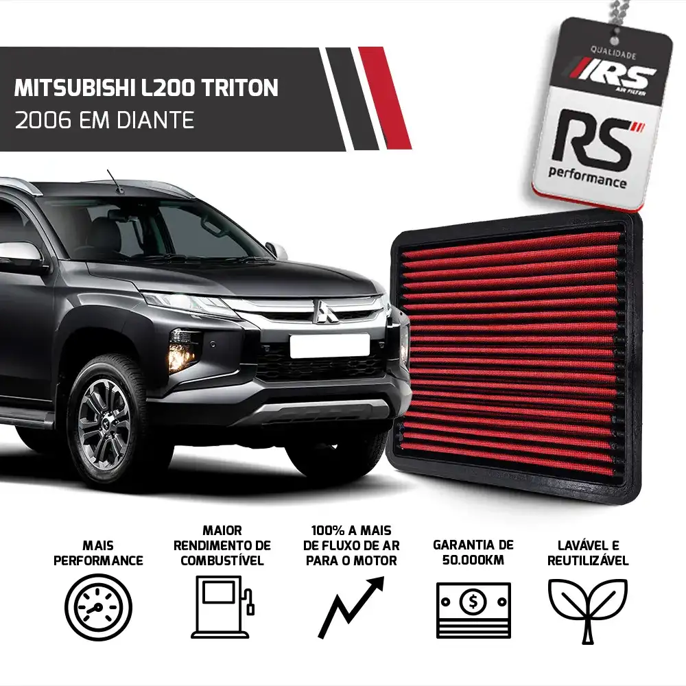 Filtro De Ar Esportivo Mitsubishi Pajero L200 Triton Savana