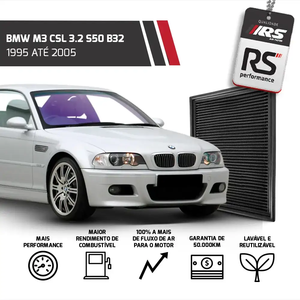Filtro Esportivo Inbox Bmw M50 M52 M54 S50 1990 Em Diante