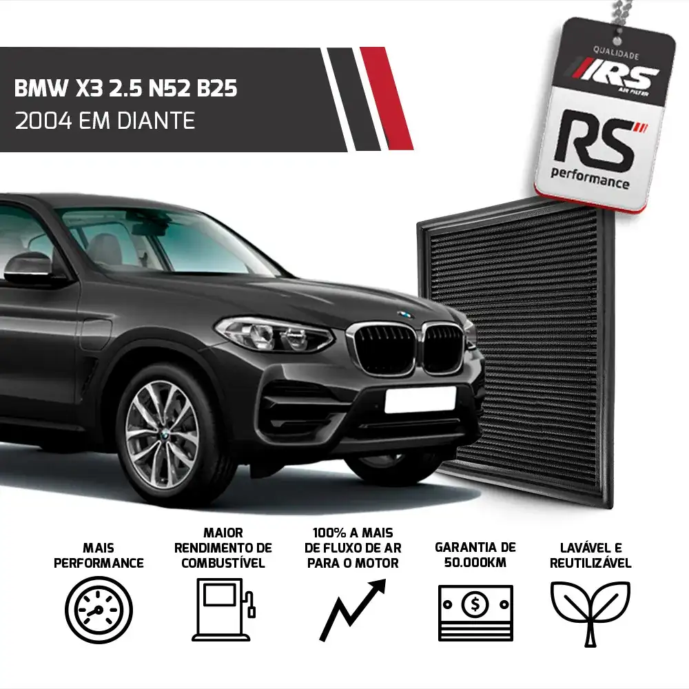 Filtro Esportivo Inbox Bmw M50 M52 M54 S50 1990 Em Diante