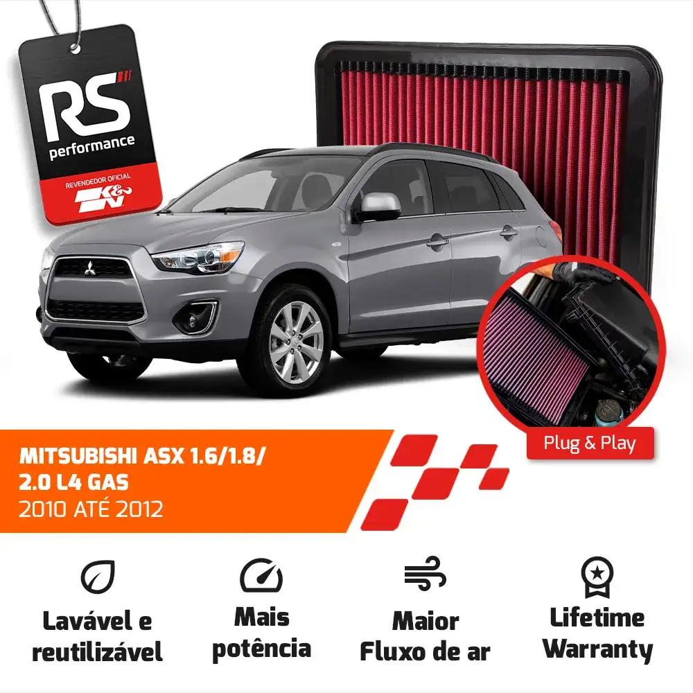 Filtro Esportivo Mitsubishi Asx Lancer Outlander 2008 A 2017