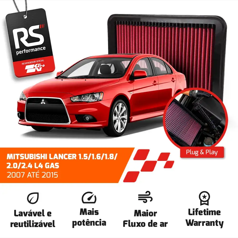 Filtro Esportivo Mitsubishi Asx Lancer Outlander 2008 A 2017