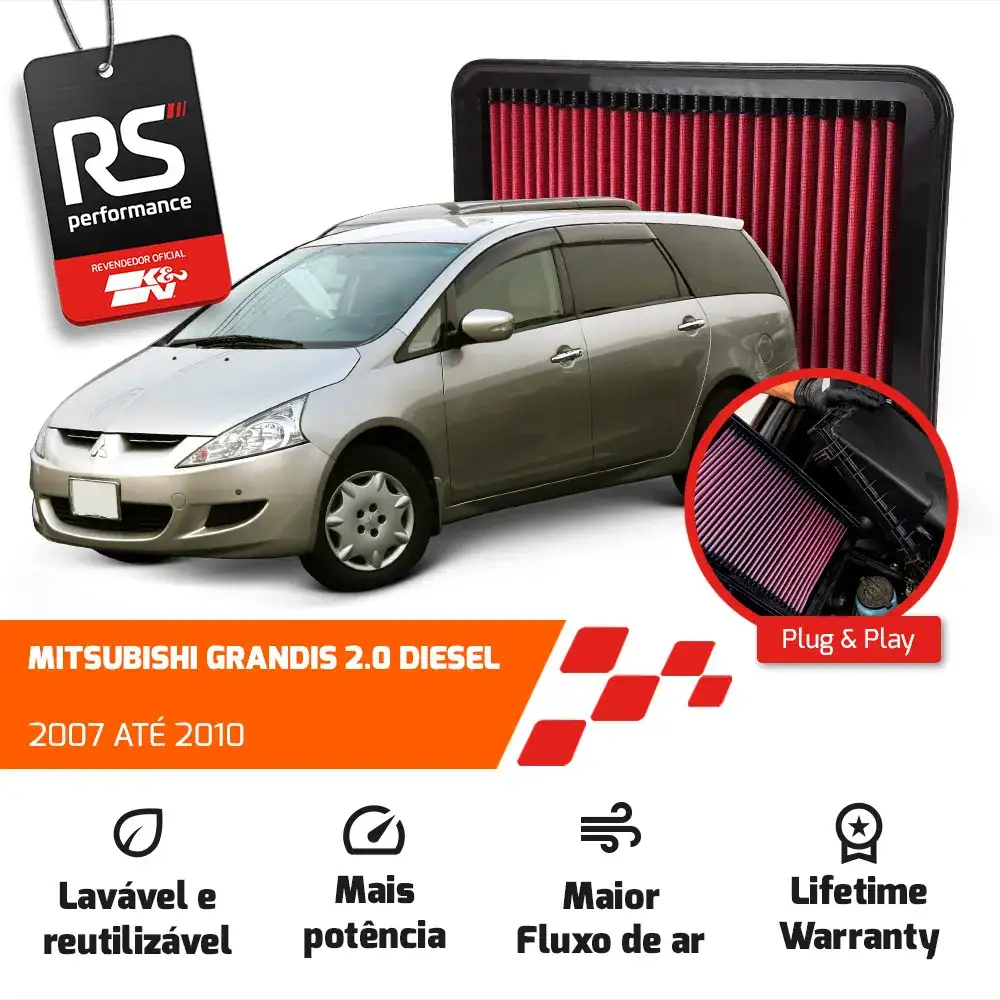 Filtro Esportivo Mitsubishi Asx Lancer Outlander 2008 A 2017