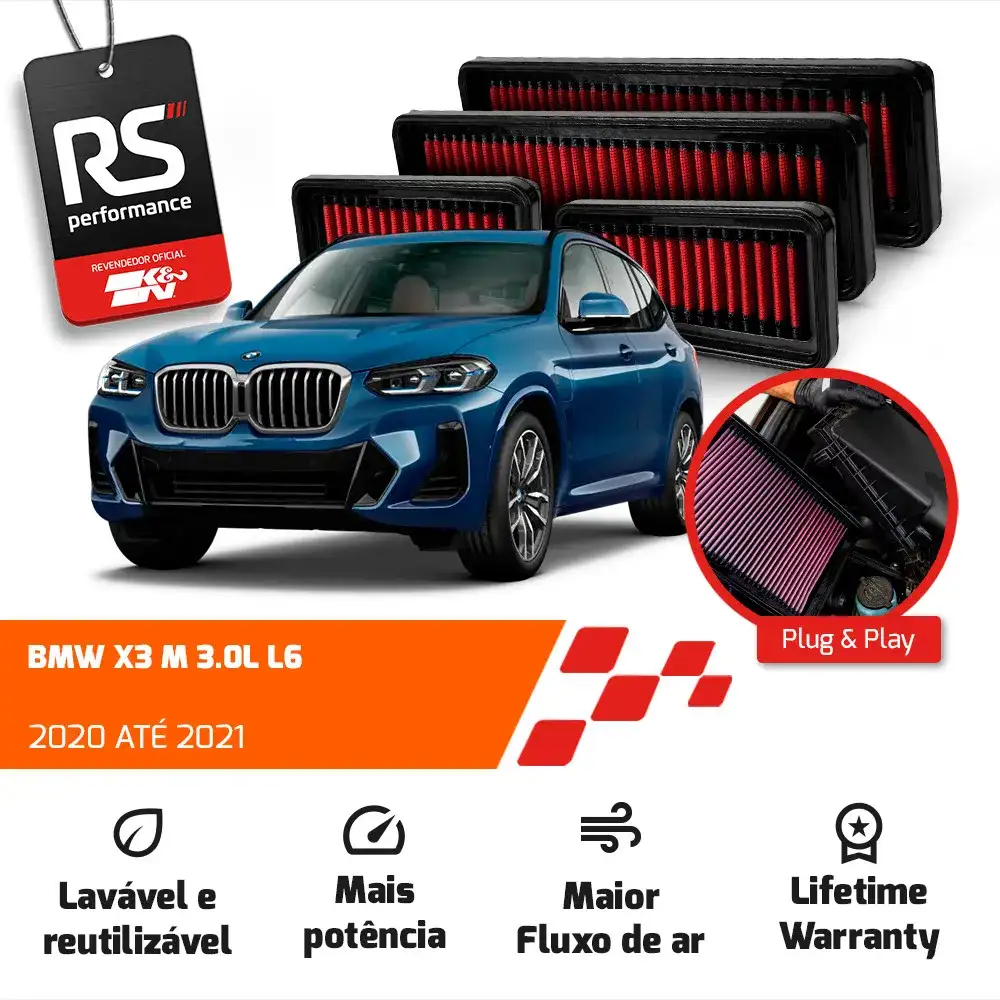 Filtro Esportivo Inbox Bmw X3 X4 M 3.0 L6 2020 Até 2021
