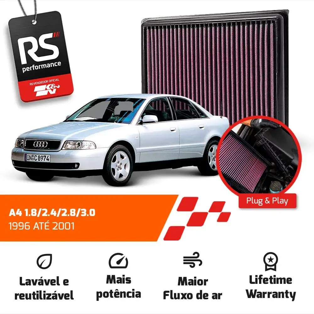 Filtro Esportivo Inbox Vw Audi 1.8 2.8 30v 1996 Até 2005
