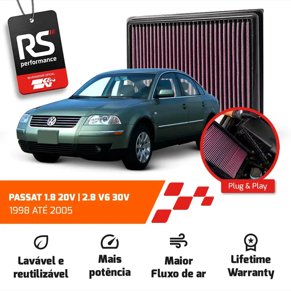Filtro Esportivo Inbox Vw Audi 1.8 2.8 30v 1996 Até 2005