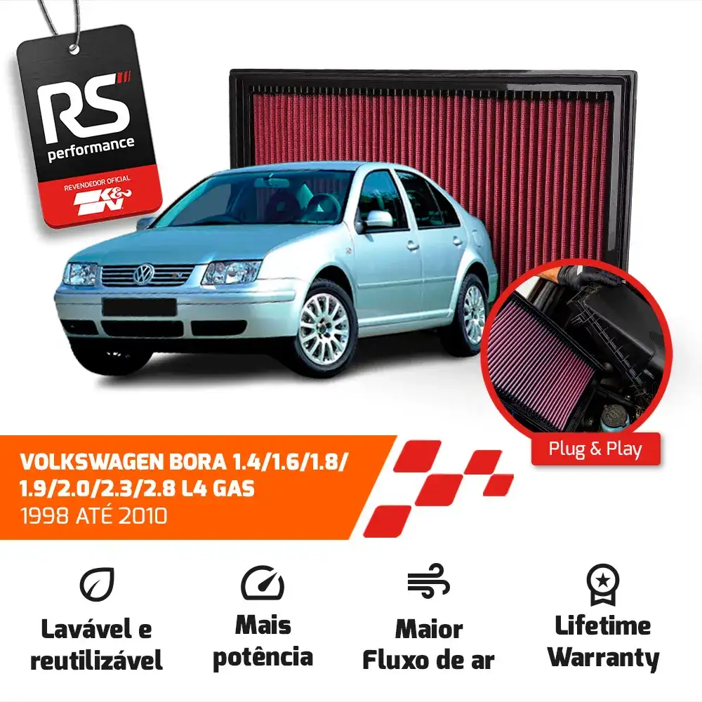 Filtro Esportivo Inbox Vw Bora Jetta Golf 2.0 1996 Até 2009
