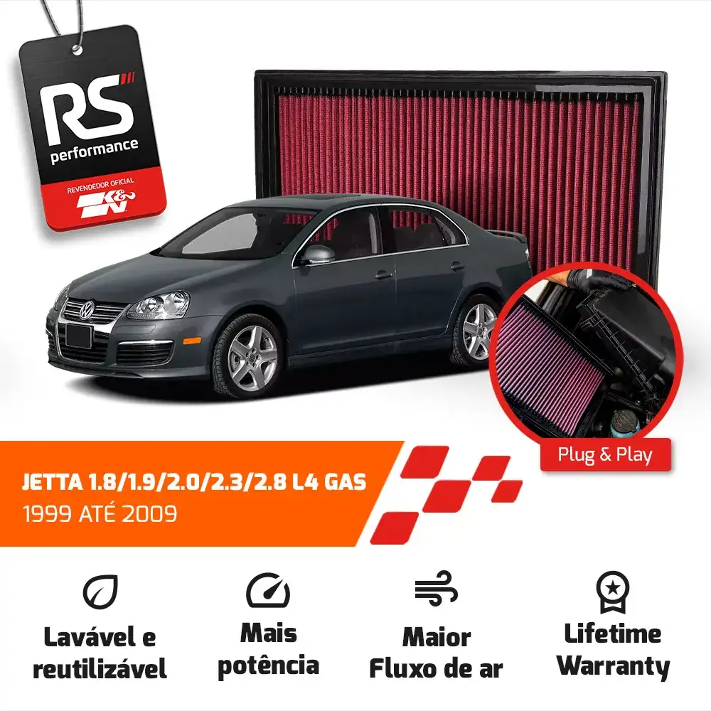 Filtro Esportivo Inbox Vw Bora Jetta Golf 2.0 1996 Até 2009