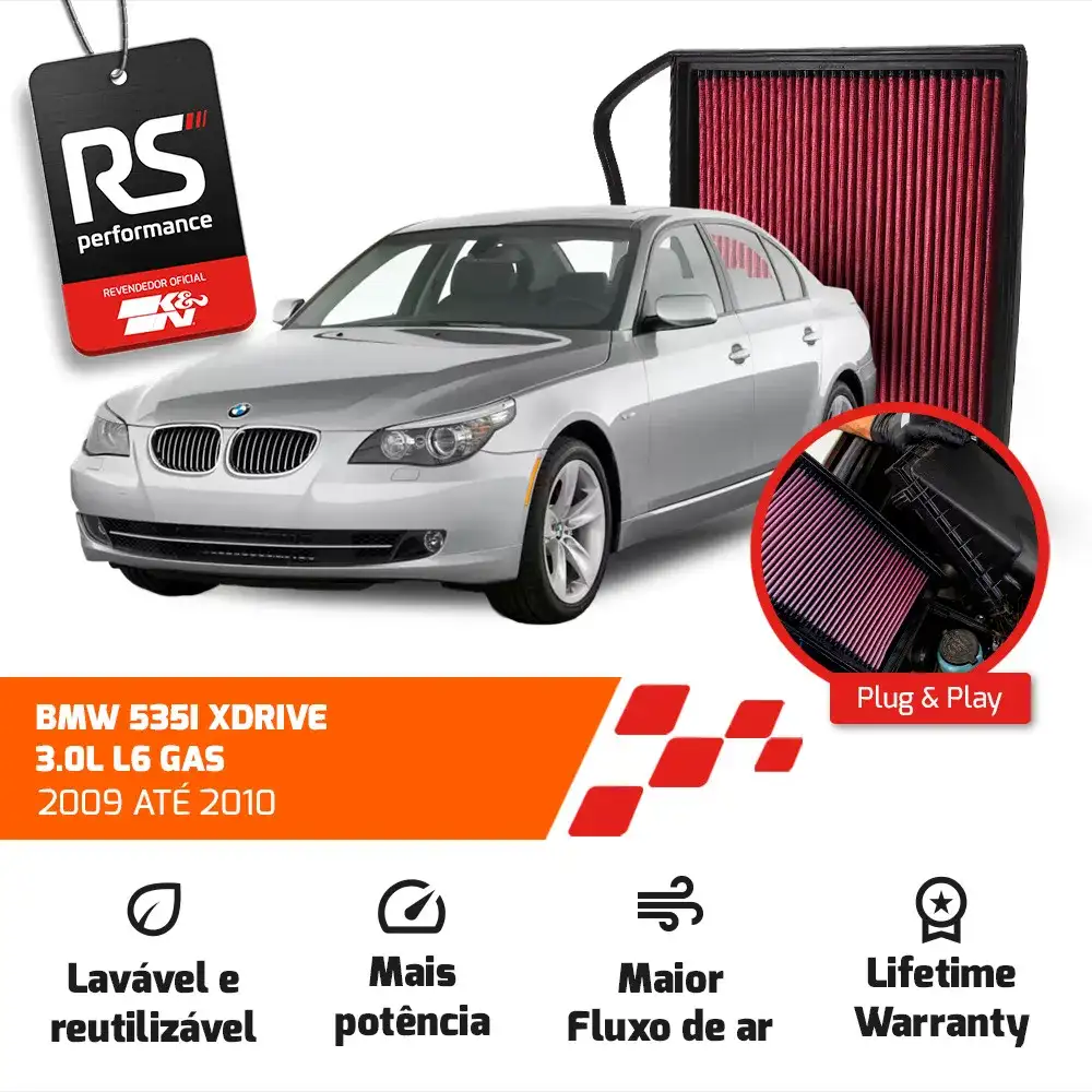 Filtro Esportivo Bmw E90 F10 E89 3.0 N54 L6 2006 Até 2017