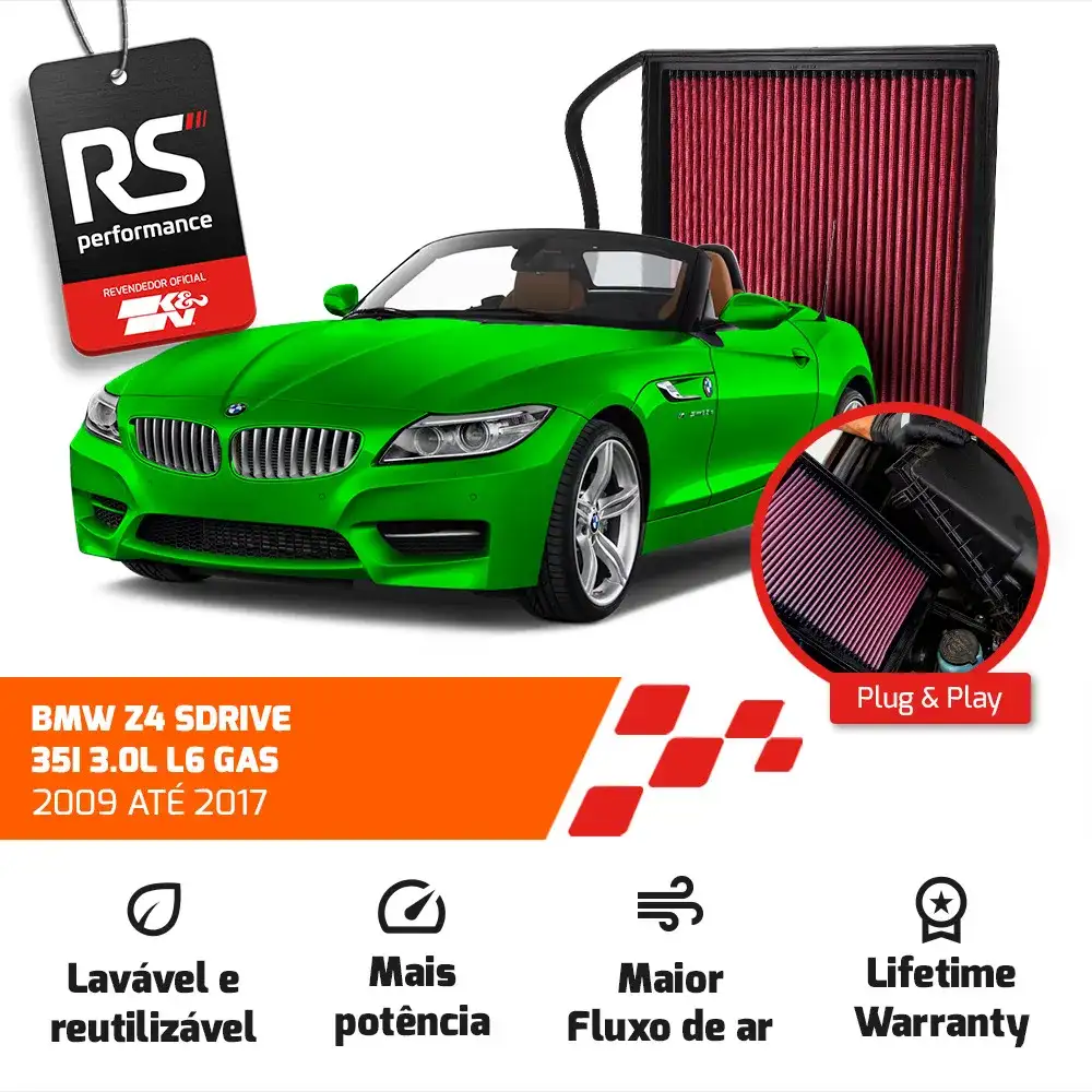 Filtro Esportivo Bmw E90 F10 E89 3.0 N54 L6 2006 Até 2017