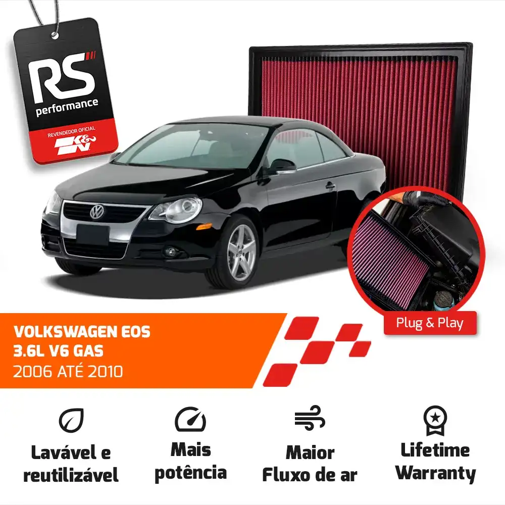 Filtro Esportivo Vw Audi Passat Eos Golf Tt A3 Rs3 2003-2018