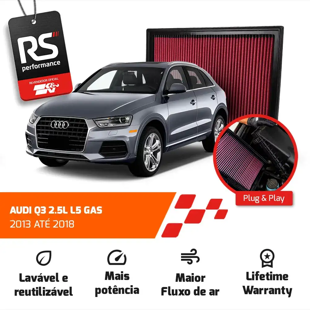 Filtro Esportivo Vw Audi Passat Eos Golf Tt A3 Rs3 2003-2018
