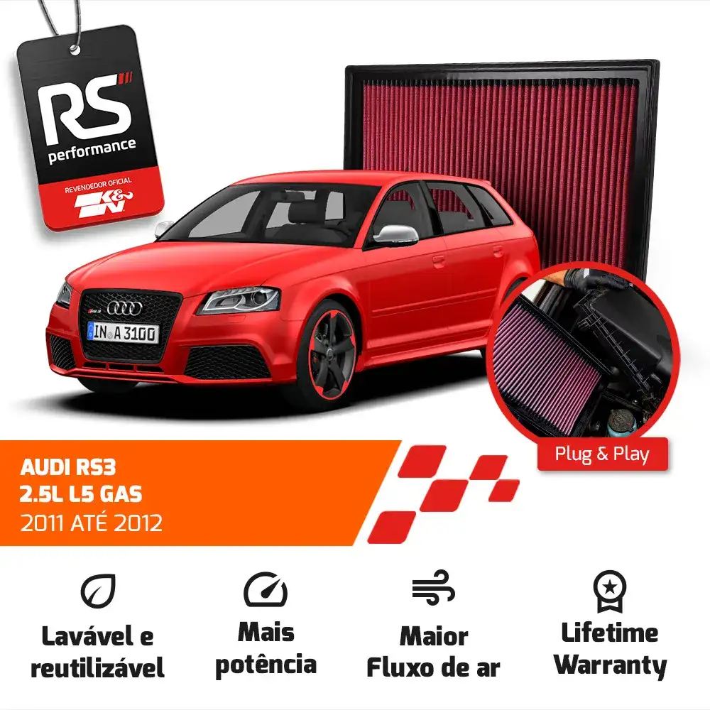 Filtro Esportivo Vw Audi Passat Eos Golf Tt A3 Rs3 2003-2018