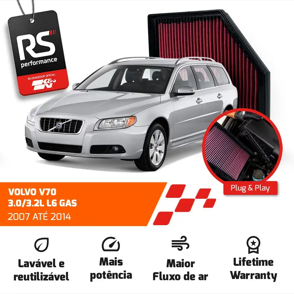 Filtro Esportivo Volvo S80 V70 Xc70 S60 V60 Xc60 2007-2016