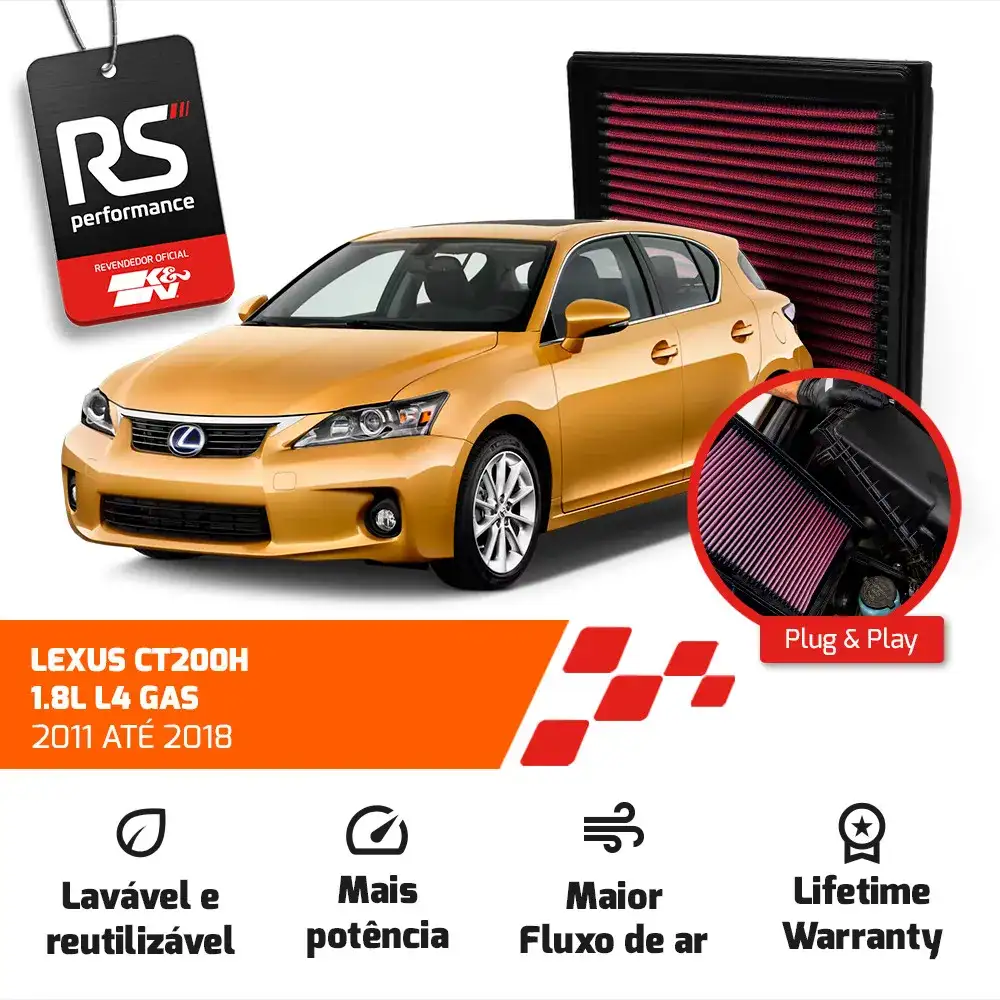 Filtro Esportivo Toyota Prius Rav4 Ct200h Nx300h 2010 A 2021
