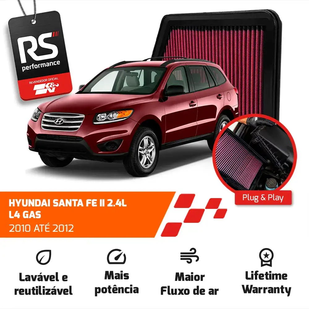 Filtro Esportivo Hyundai Creta I30 Elantra Tucson 2010-2019