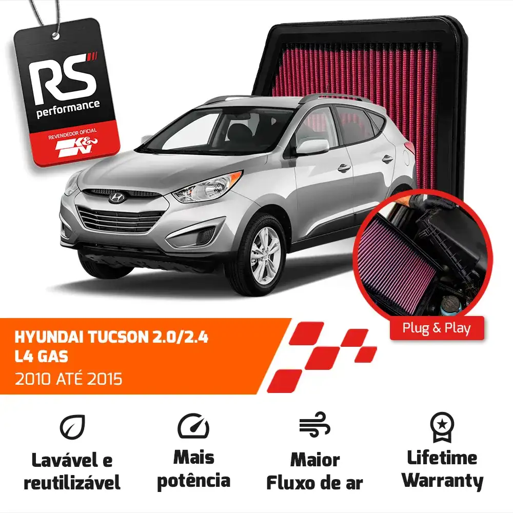 Filtro Esportivo Hyundai Creta I30 Elantra Tucson 2010-2019
