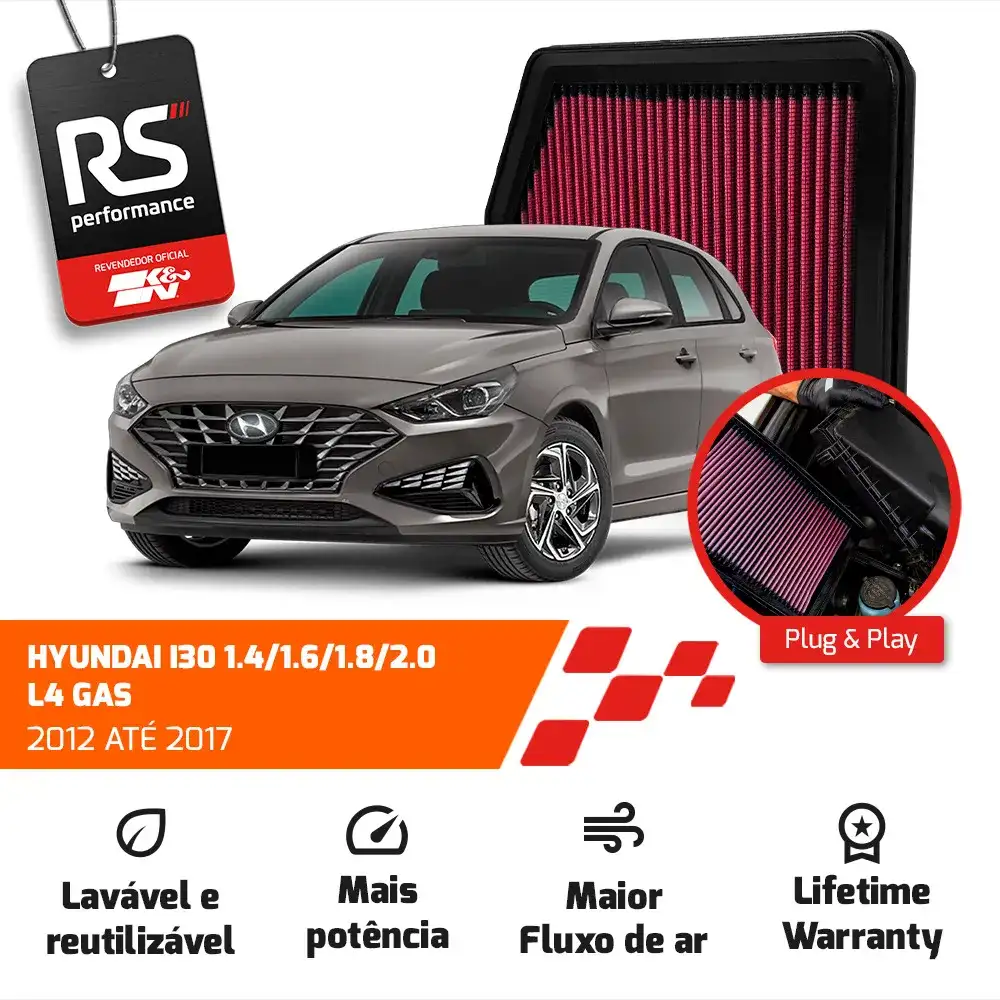 Filtro Esportivo Hyundai Creta I30 Elantra Tucson 2010-2019
